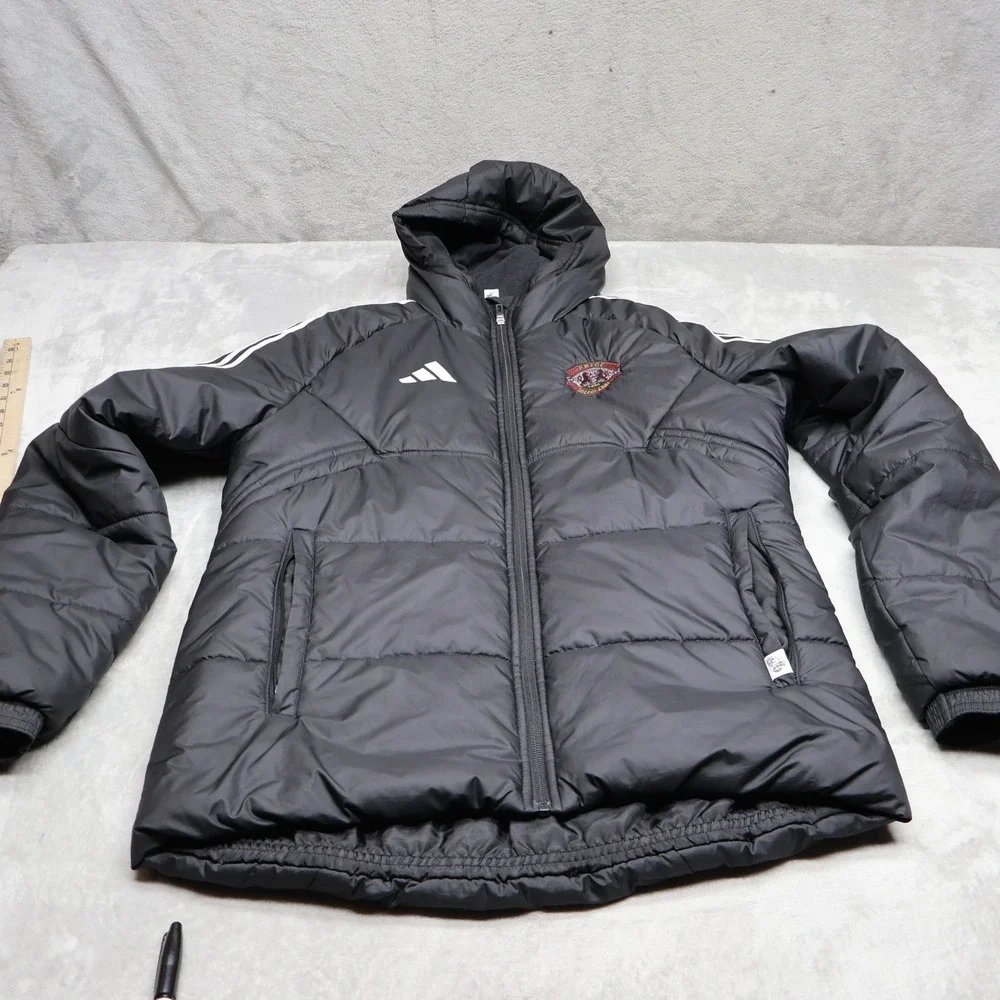 Adidas Jacket Mens Small Black Condivo 22 Winter Insulated Quilted Puffer LOGO